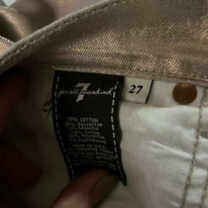 7 jeans metallic gold champagne jeans. Sz 27 brand new. Never worn